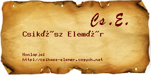 Csikász Elemér névjegykártya