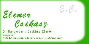 elemer csikasz business card